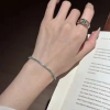 Original design blue diamond fine silver bracelet - a gift for your girlfriend details Picture